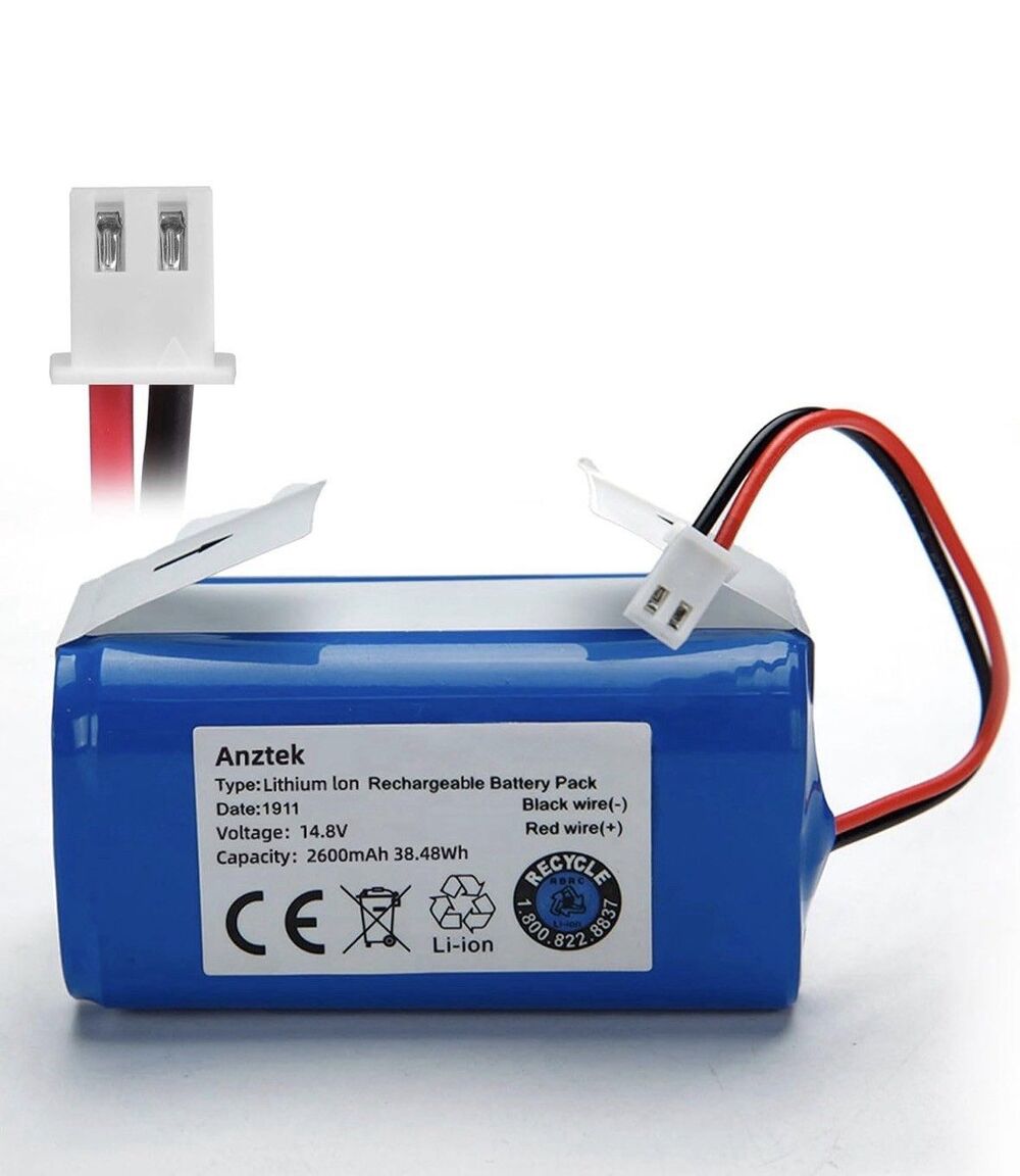 Battery For Shark Ion Robot Rvbat850 14.8V 2600Mah 2 PRONG PLUG